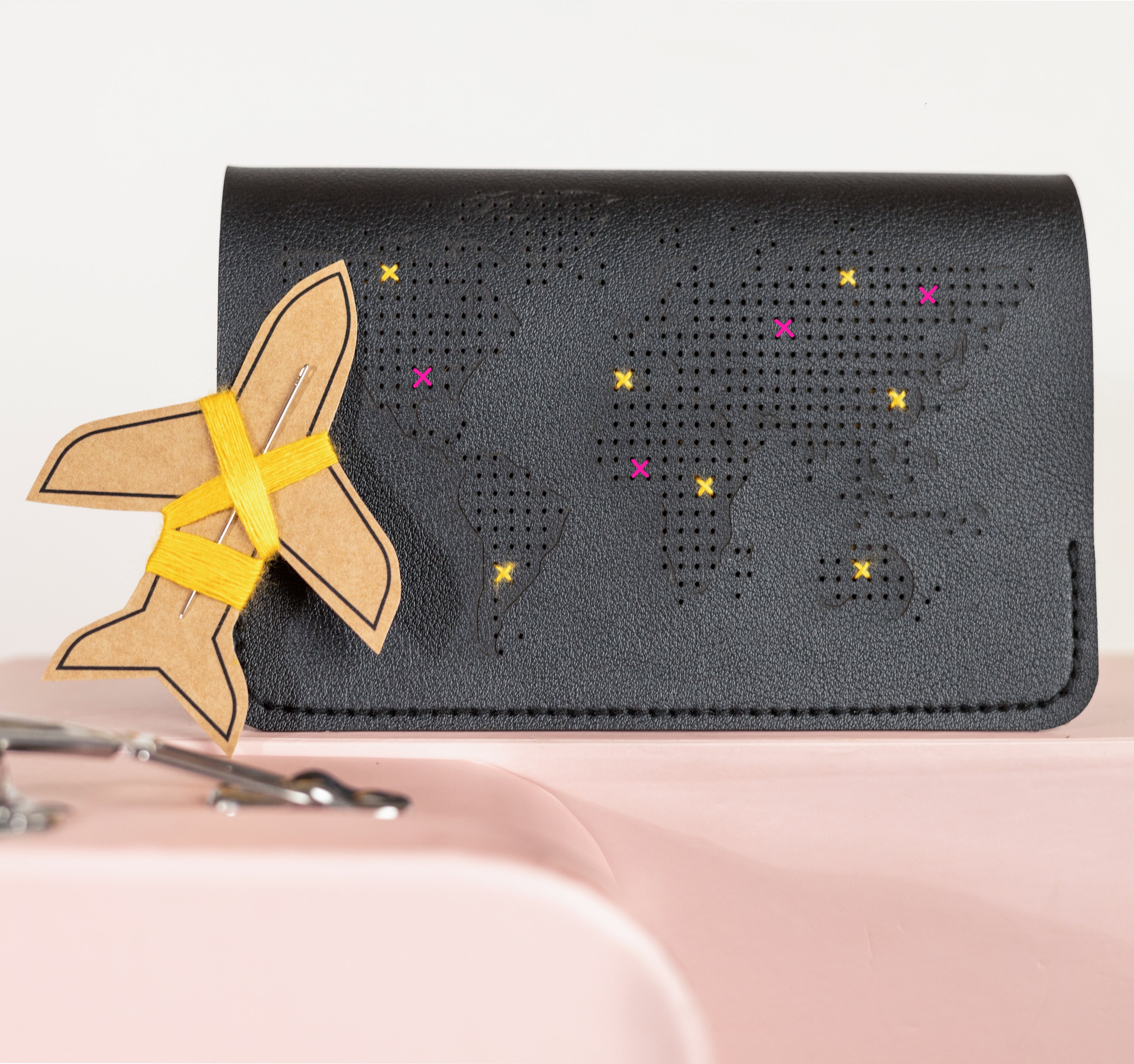 Stitch Passport Cover - black