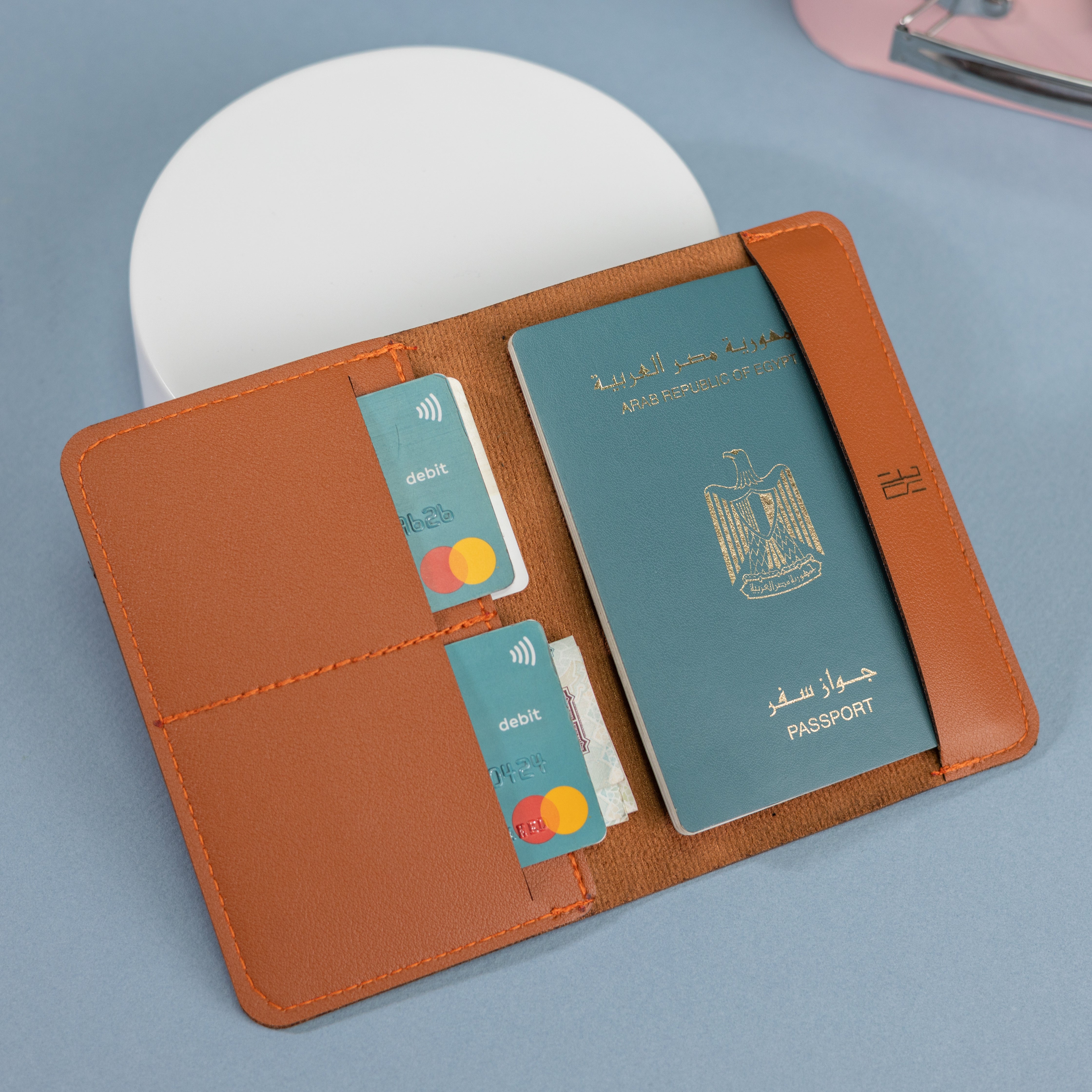 Stitch Passport Cover - Brown