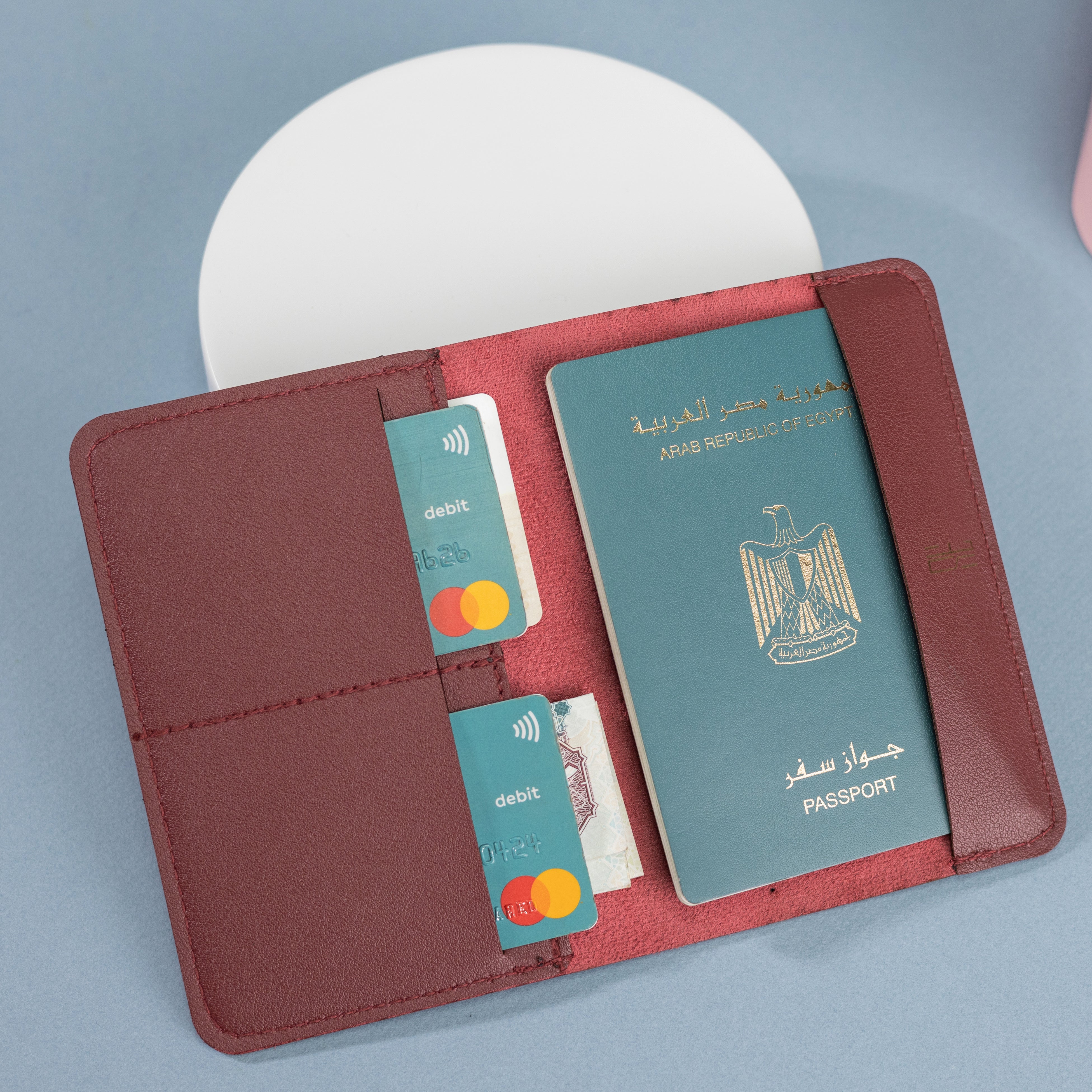 Stitch Passport Cover - Burgundy