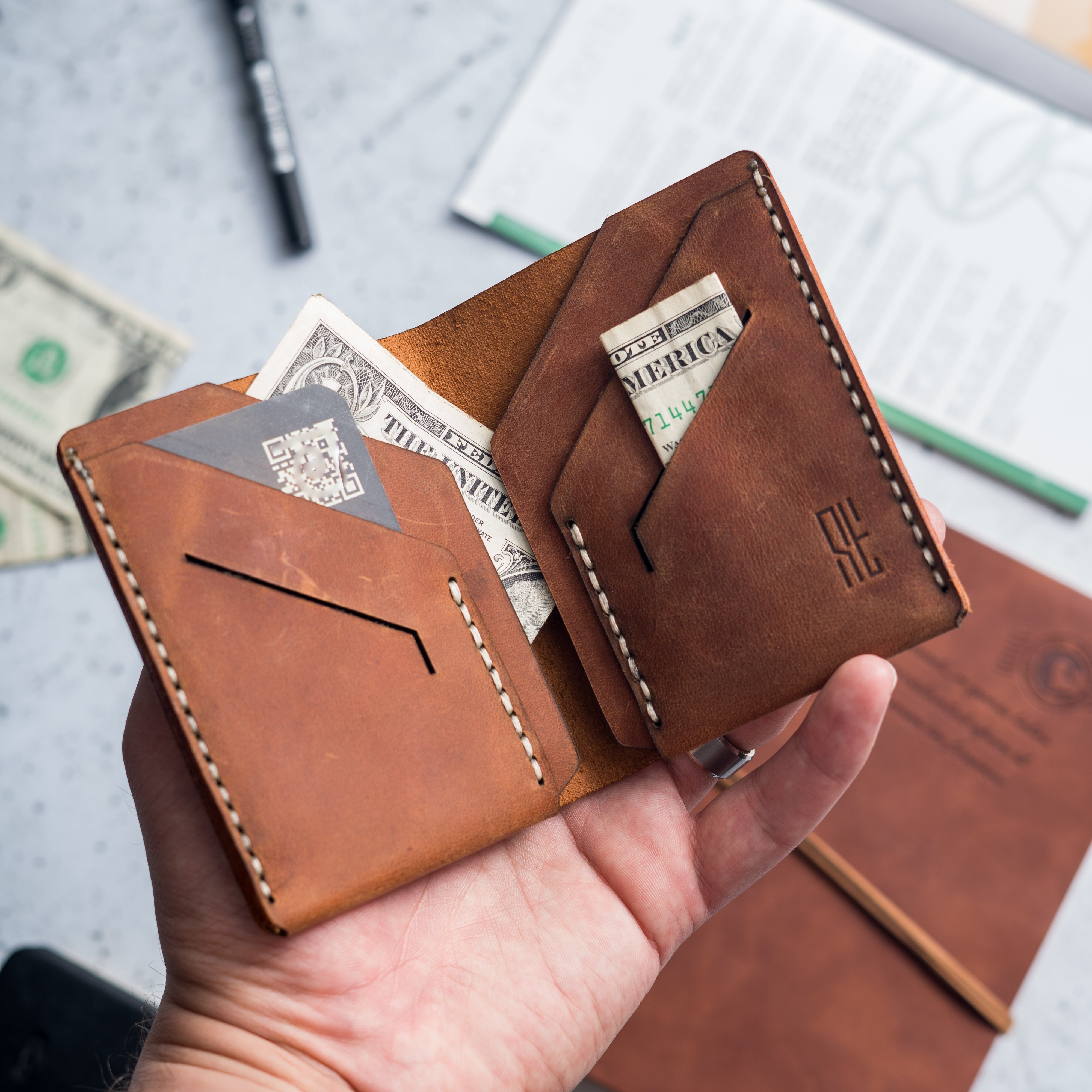 Handmade wallet bifold | genuine Leather